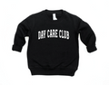 Sporty minimalist varsity pullover for kids in black and white knit fabric