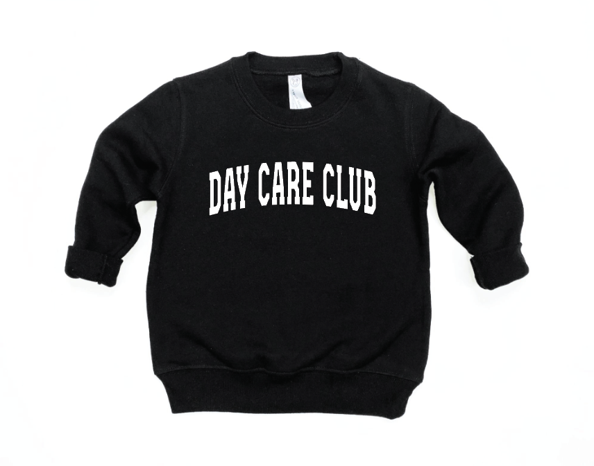 Sporty minimalist varsity pullover for kids in black and white knit fabric