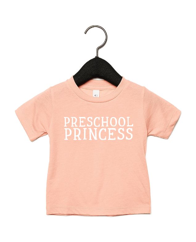 Preschool Princess back to school graphic tee in peach