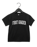 Child wearing a First Grader Varsity crew neck cotton t-shirt