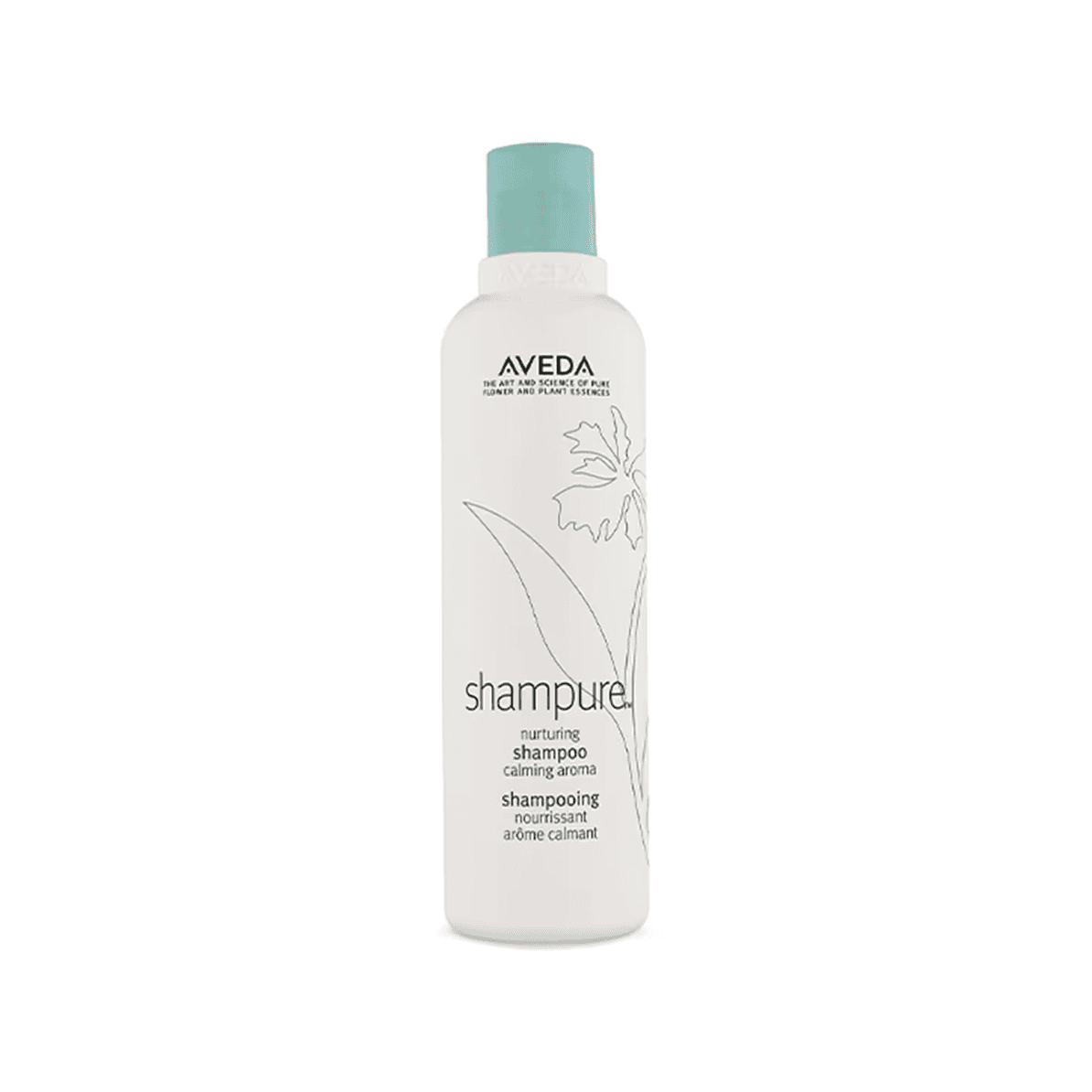 Aveda Shampure™ Nurturing Shampoo bottle with calming floral essence branding