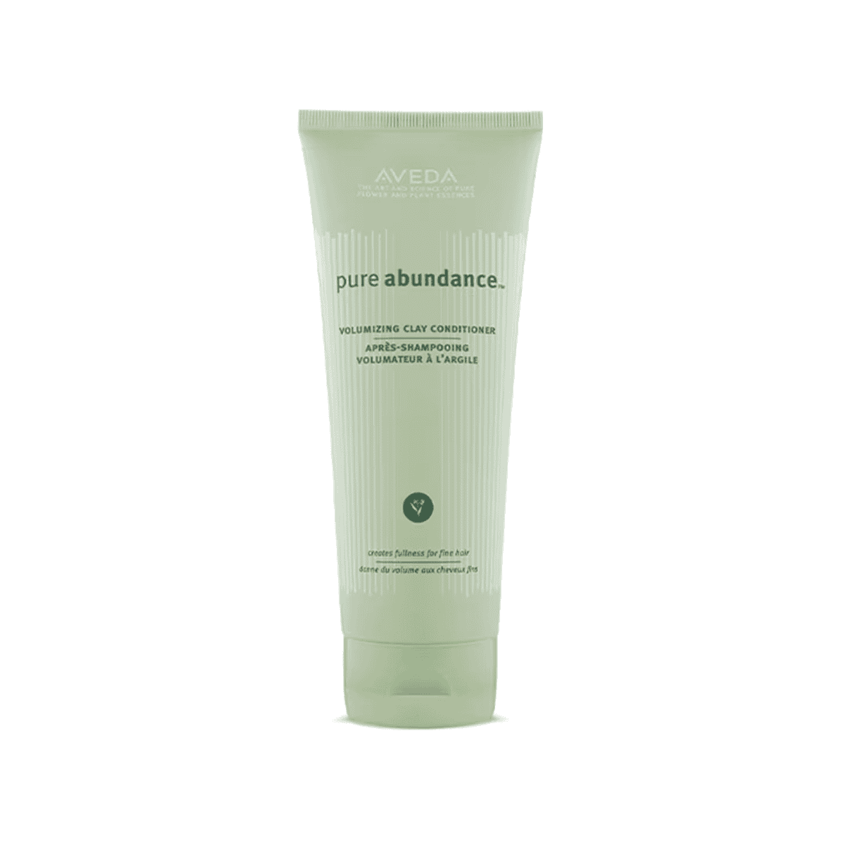 Green bottle of Aveda Pure Abundance Volumizing Clay Conditioner for fine hair
