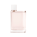 Burberry Her Blossom Eau de Toilette glass bottle with a pink cap and ribbon, elegant floral aesthetic.