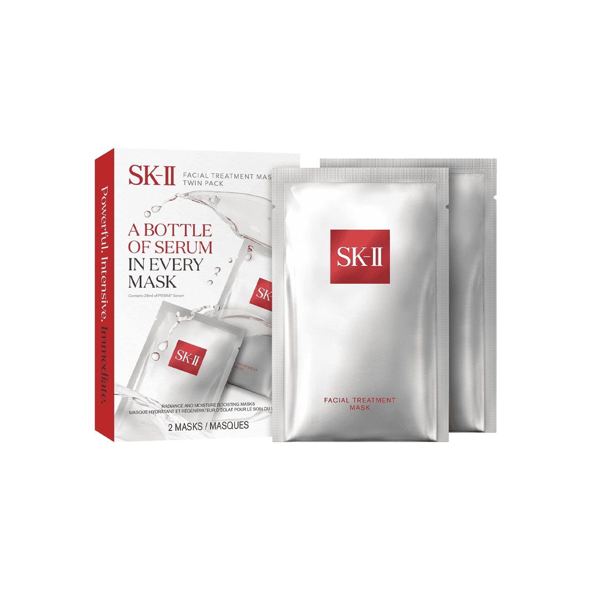 PITERA Facial Treatment Mask Twin Pack boxes for skin hydration.