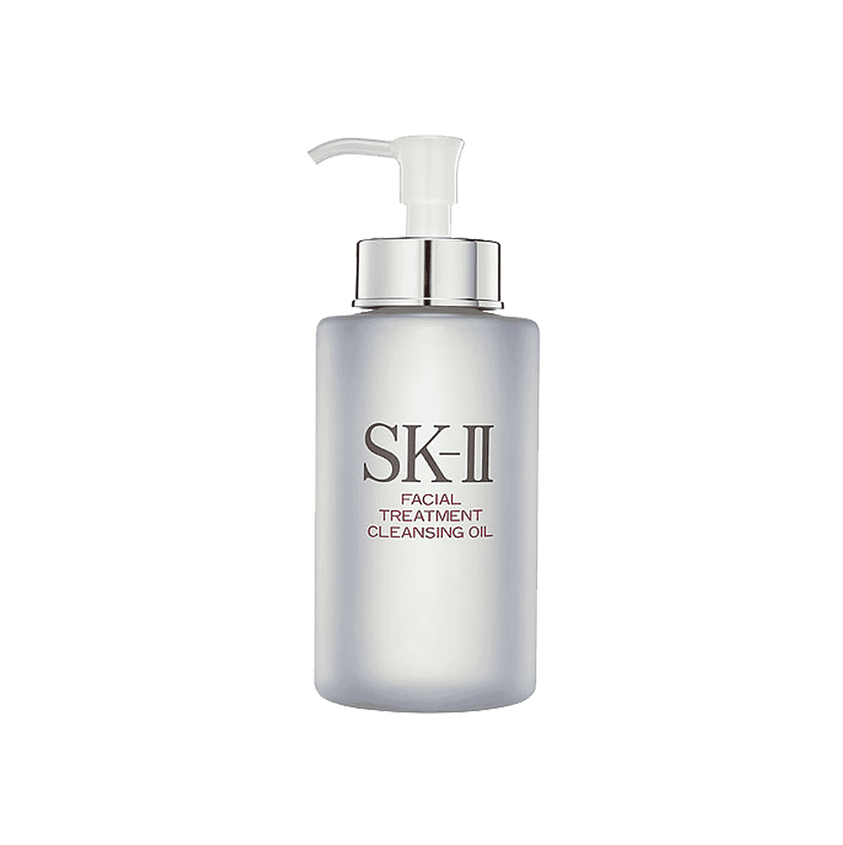 SK-II Facial Treatment Cleansing Oil bottle in silver and white packaging