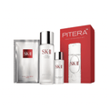 SK-II PITERA First Experience Kit featuring essence, lotion, and mask in red and white packaging