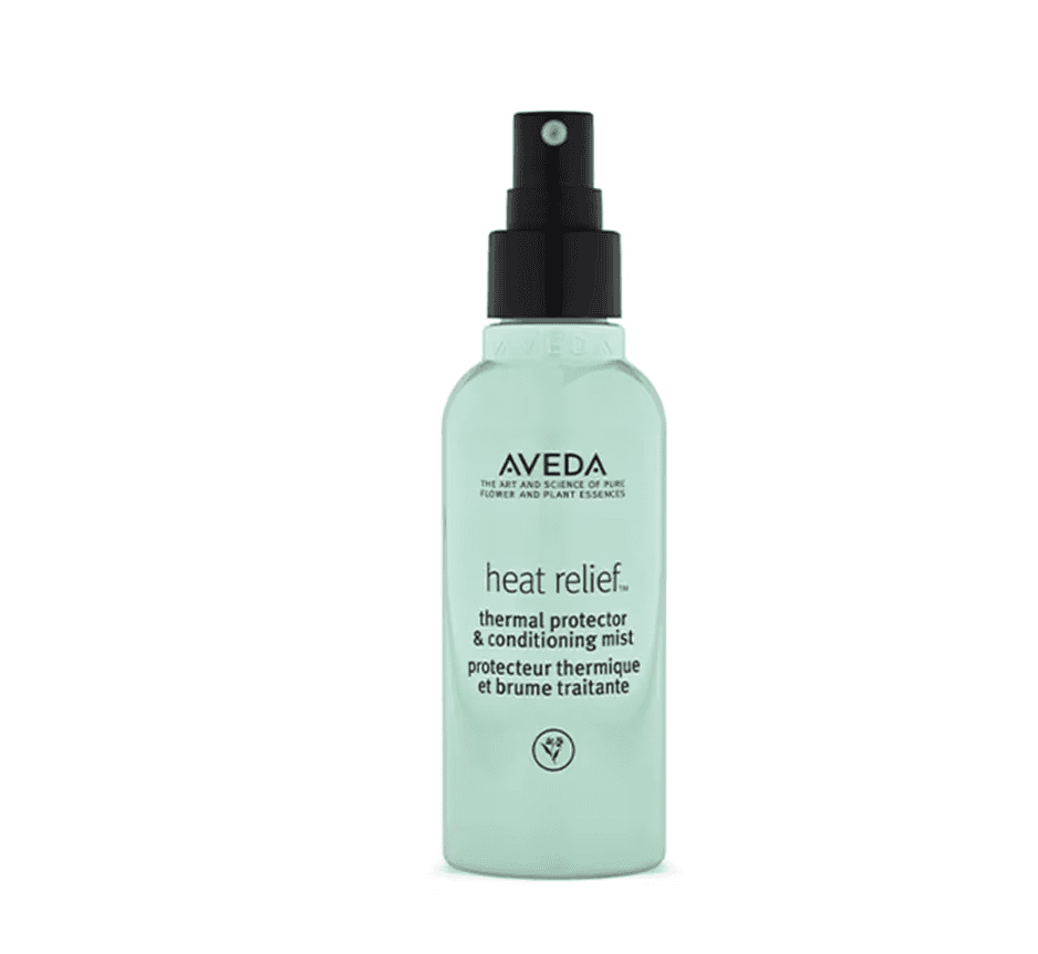 Aveda Heat Relief Thermal Protector & Conditioning Mist in mint-green and black bottle