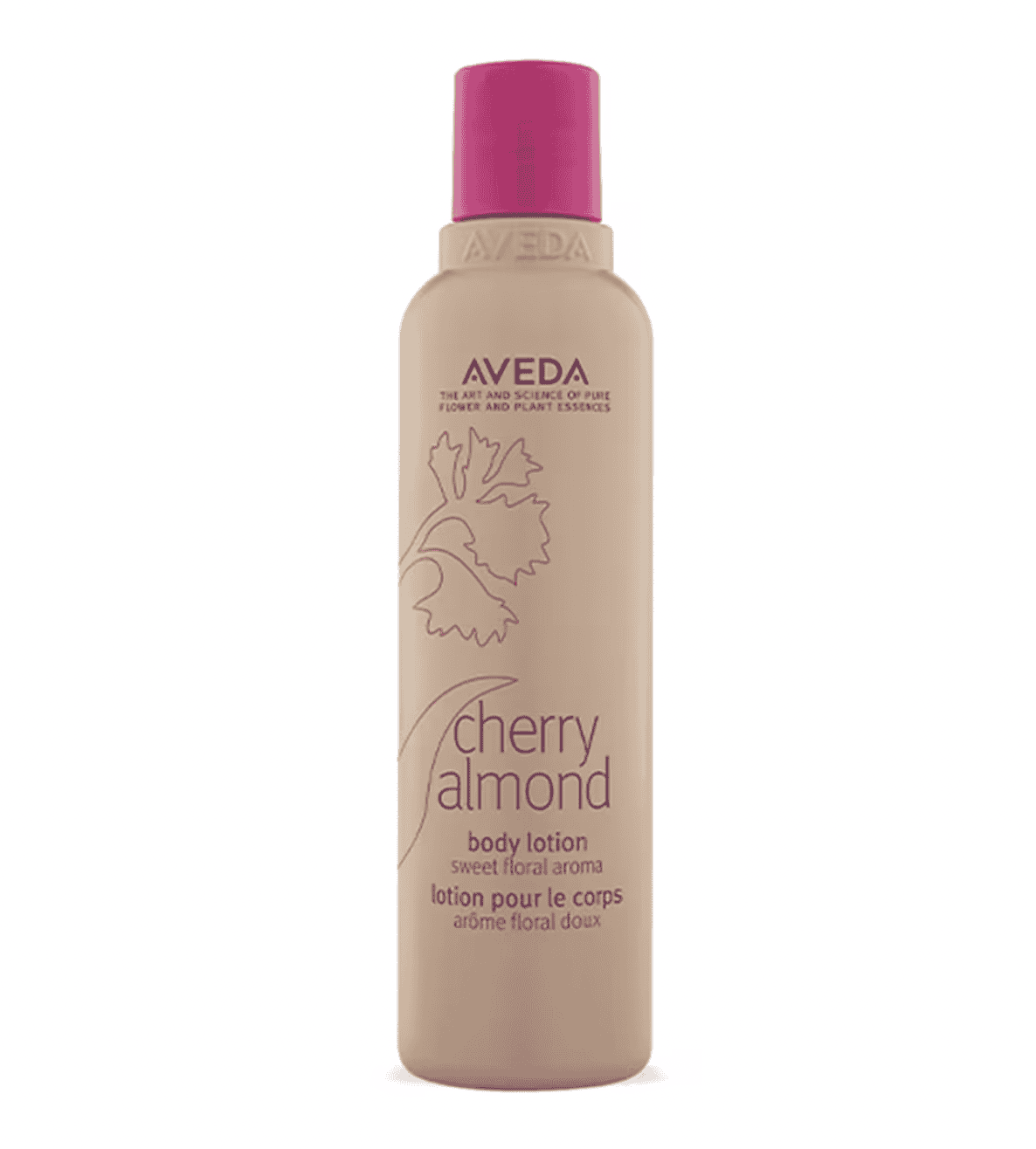 Aveda Cherry Almond Body Lotion 6.7 oz bottle featuring cherry blossom and sweet almond oil botanicals