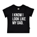I Know I Look Like My Dad baseball graphic kids tee
