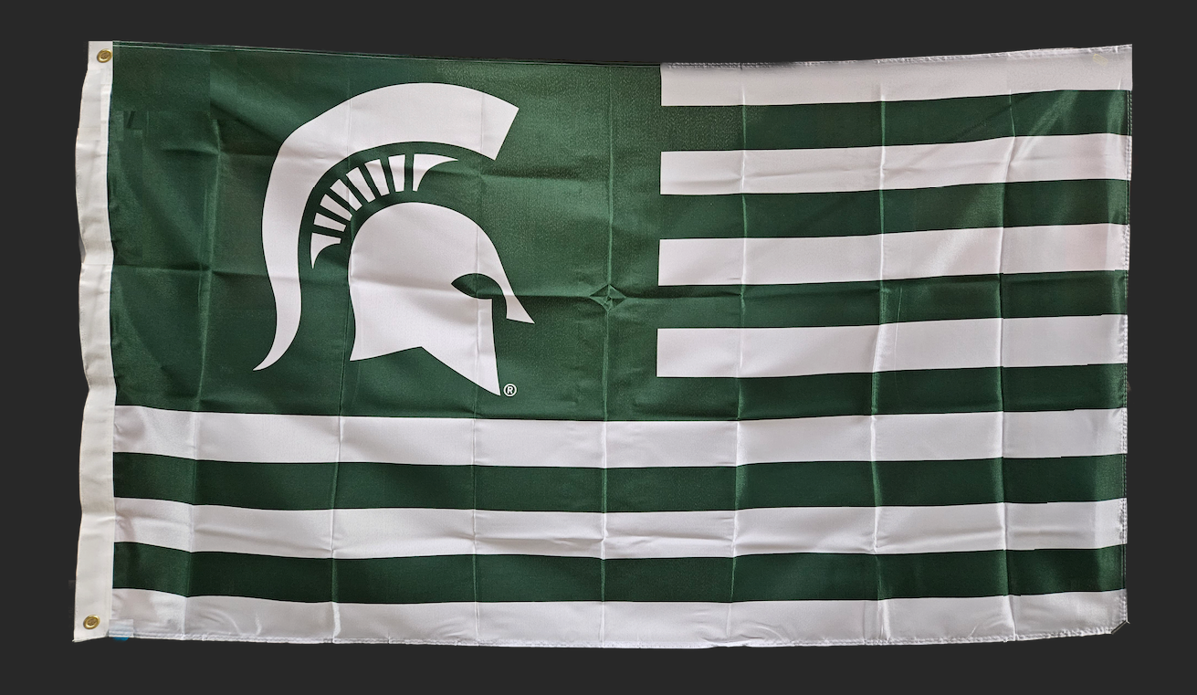 Michigan State University (MSU) Striped Flag