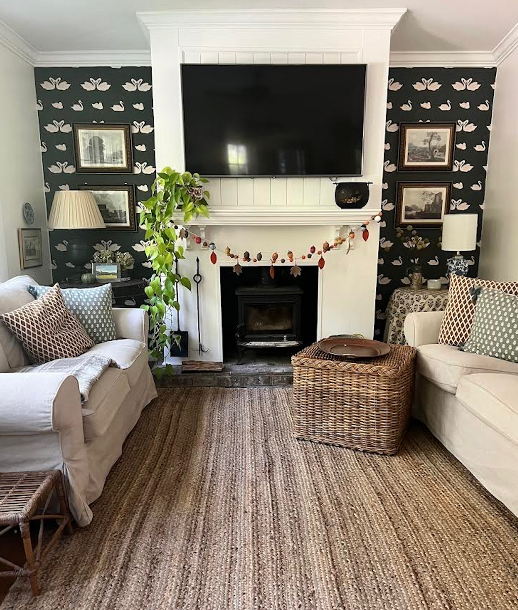 Sevan Botanical Animal Print Wallpaper in Green, White & Tan