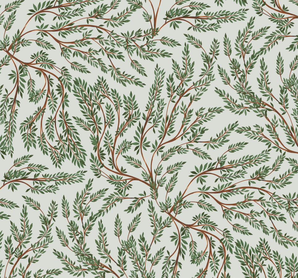 Cullen Nature-Inspired Bohemian Wallpaper in Green & Blue