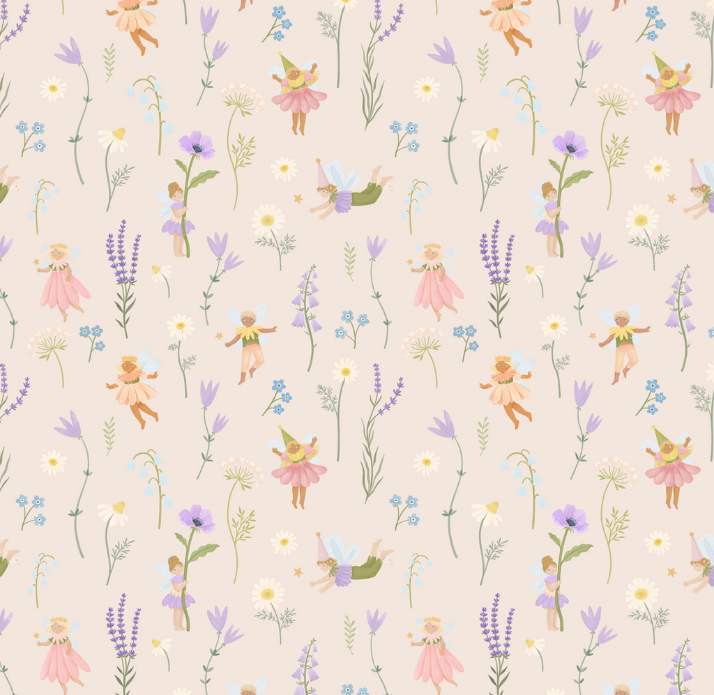Iridessa Floral Removable Wallpaper in Pink, Lavender & Green