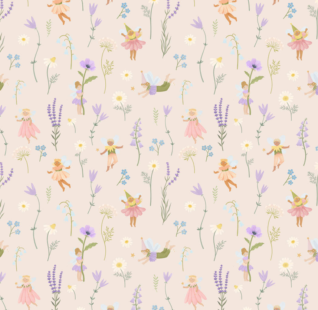 Iridessa Floral Removable Wallpaper in Pink, Lavender & Green