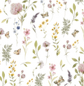 Valerie Floral Wallpaper in Sage-Green, Blush-Pink & Lavender