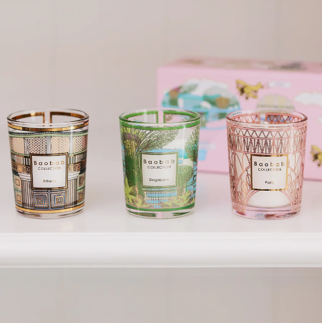 Baobab Collection Trio Travel Candles: Singapore, Athens & Paris