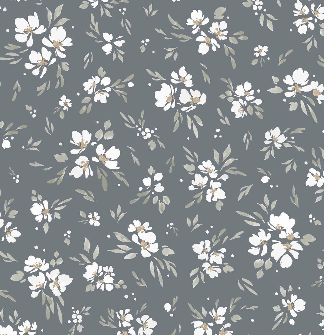 Alina Floral Removable Wallpaper in Dusty Rose and Sage Green
