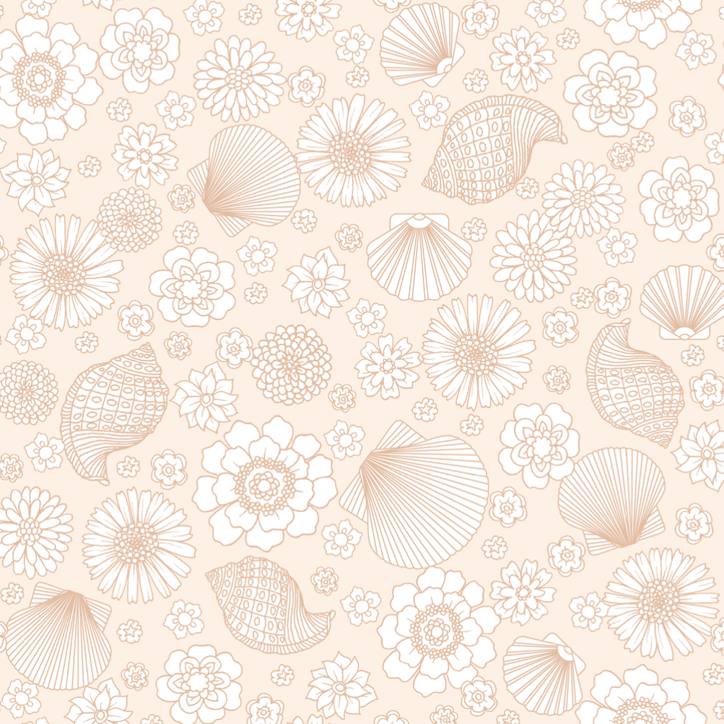 Muriel Coastal Bohemian Wallpaper in Peach Tan and White