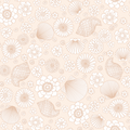 Muriel Coastal Bohemian Wallpaper in Peach Tan and White