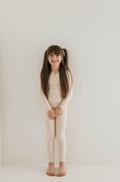 Bamboo Two Piece Pajamas | Ribbed Cream