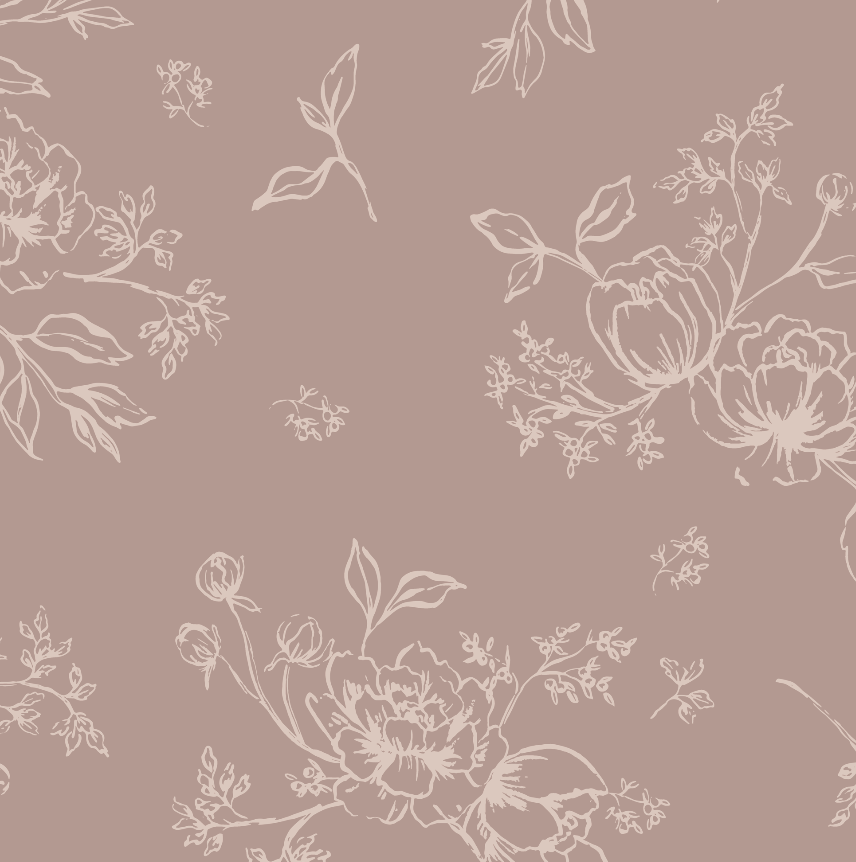 Gretl Floral Removable Wallpaper in Dusty-Rose and Off-White