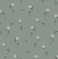 Brigitta Floral Wallpaper in Dusty-Rose and Muted-Green Decor