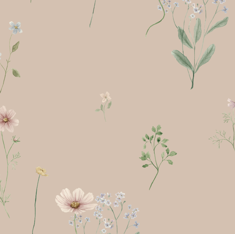 Marta Floral Removable Wallpaper in Blush Pink and Sage Green