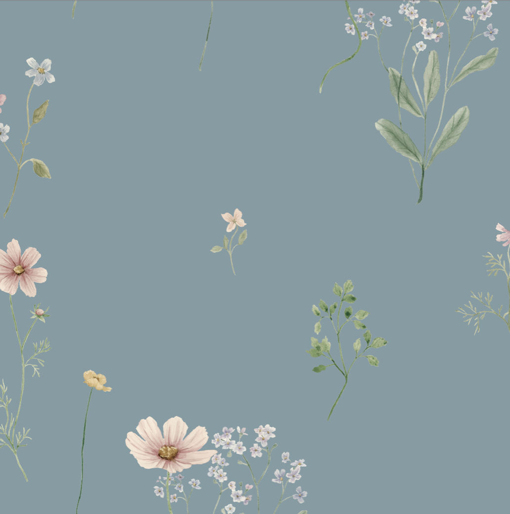 Marta Floral Removable Wallpaper in Blush Pink and Sage Green