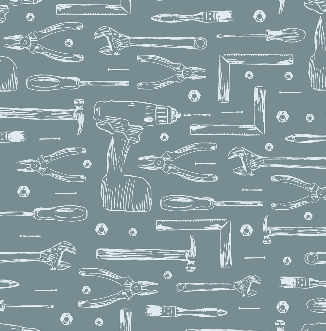 Dewalt Geometric Removable Wallpaper - Teal, Sage & Soft-Pink