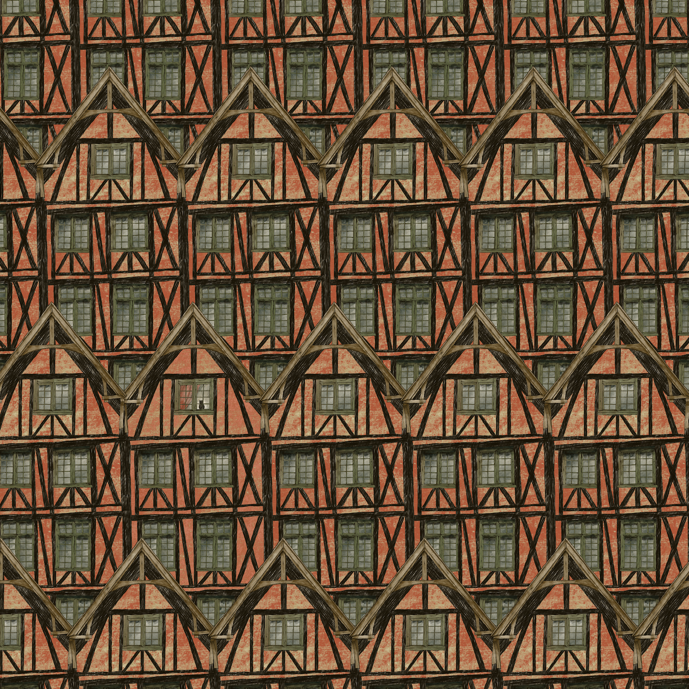 John Geometric Removable Wallpaper in Terracotta and Cream
