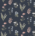 Holly Floral Removable Wallpaper - Pink, Blue & Green Cottagecore