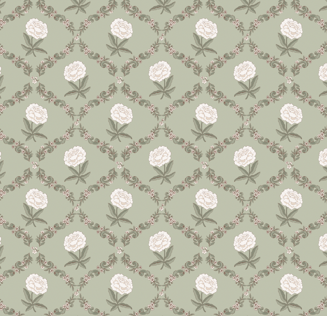 Elise Floral Removable Wallpaper - Navy, Sage & Dusty Pink