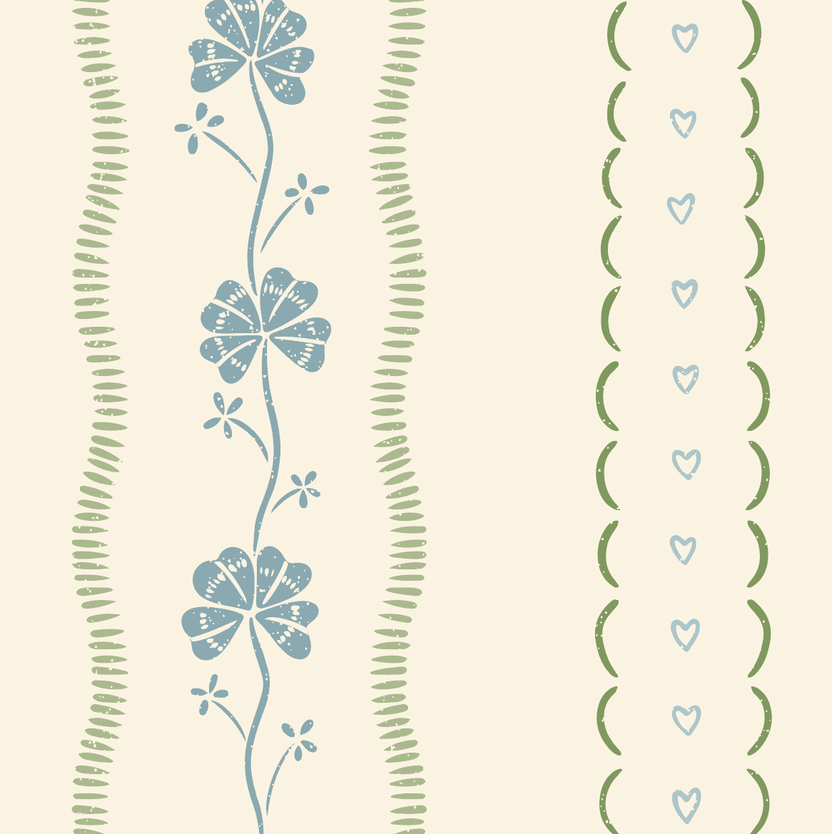 Constance Floral Removable Wallpaper in Cream, Blue & Green