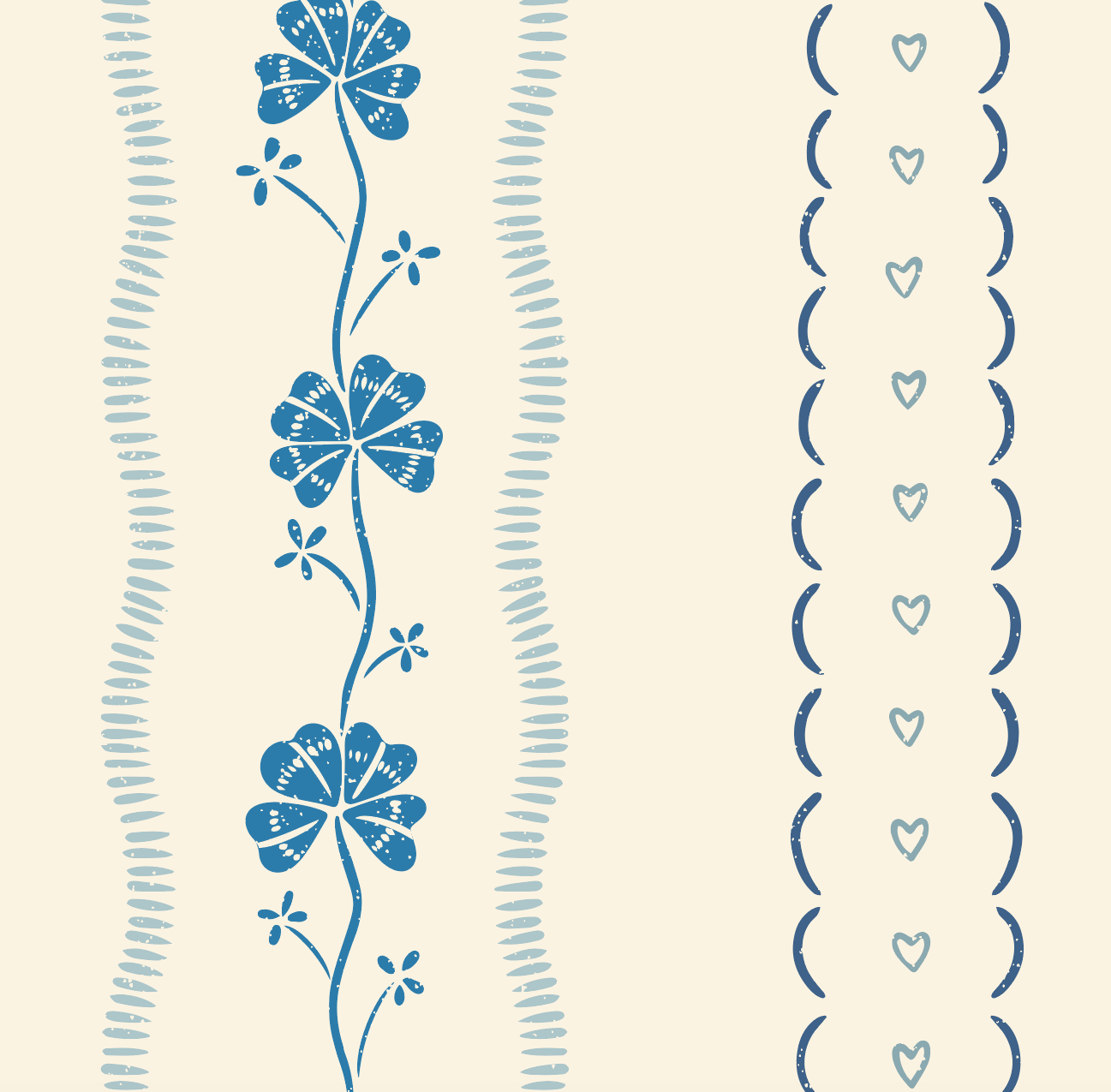 Constance Floral Removable Wallpaper in Cream, Blue & Green