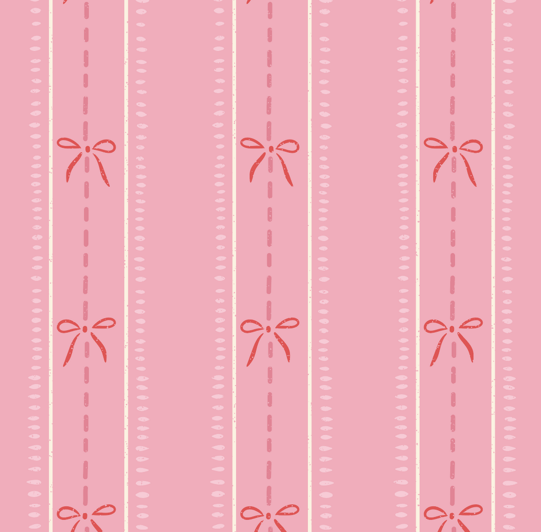 Lena Striped Wallpaper in Pastel Blue, Pink and Cream