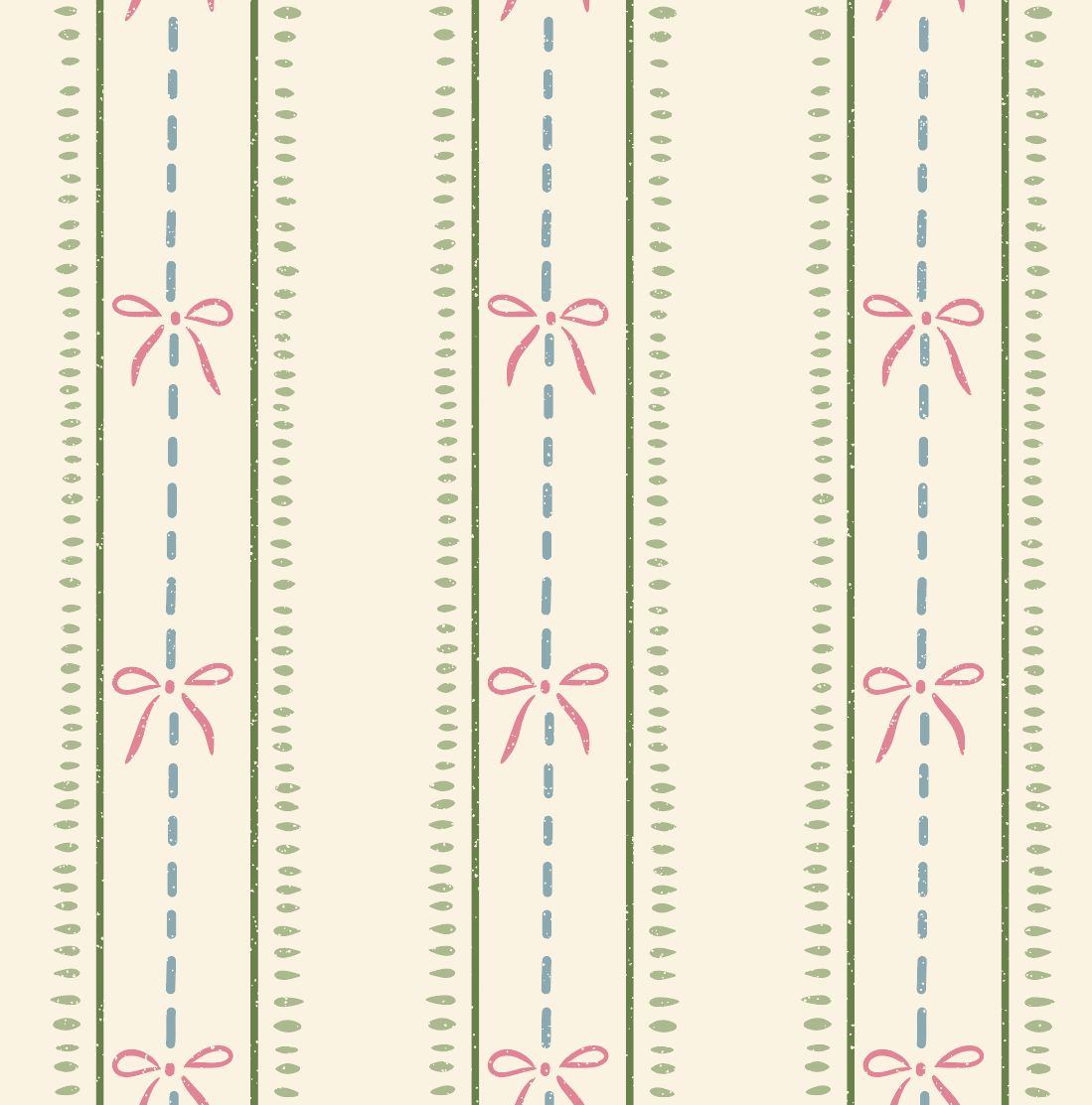 Lena Striped Wallpaper in Pastel Blue, Pink and Cream