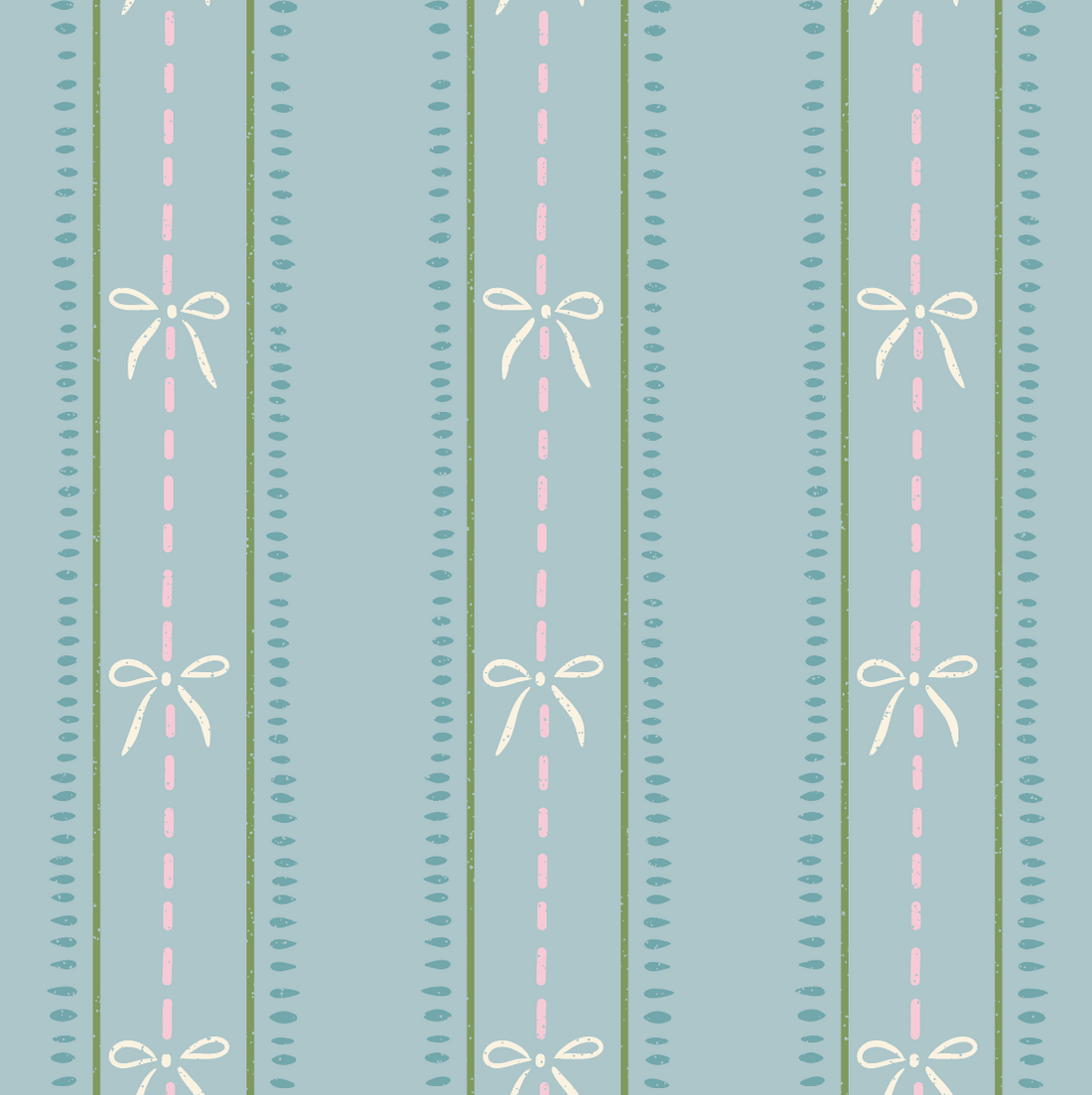 Lena Striped Wallpaper in Pastel Blue, Pink and Cream