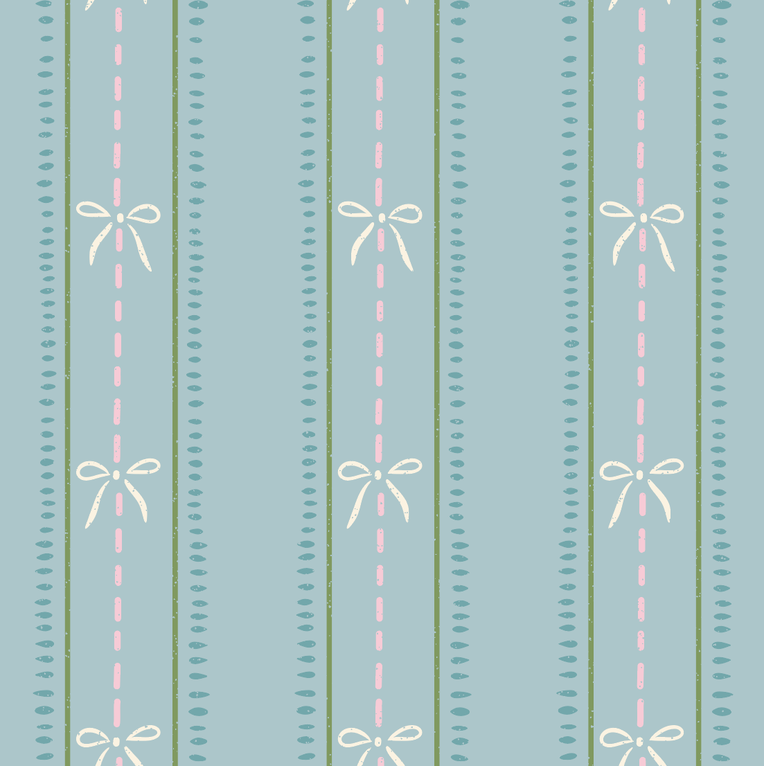 Lena Striped Wallpaper in Pastel Blue, Pink and Cream