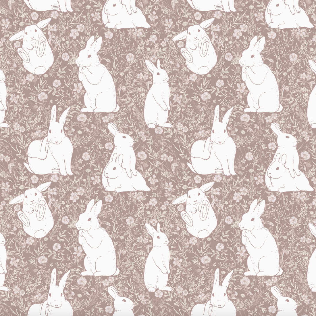 Lulu Floral Removable Wallpaper in Dusty-Rose and Sage-Green