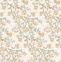 Calla Floral Removable Wallpaper in White, Orange and Sage-Green
