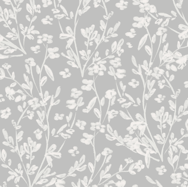 Edith Floral Wallpaper: Modern Farmhouse Taupe Wall Art