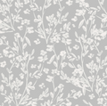 Edith Floral Wallpaper: Modern Farmhouse Taupe Wall Art