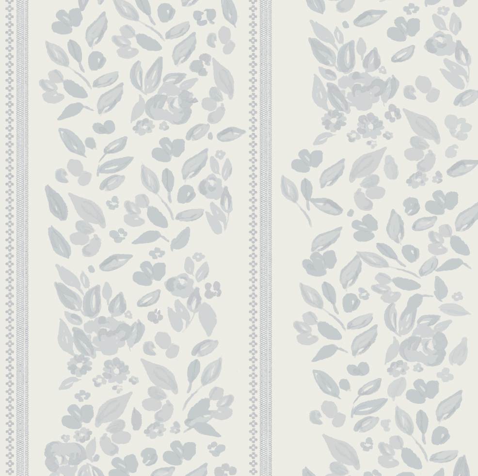 Bridget Floral Removable Wallpaper in Dusty-Rose & Pale-Blue