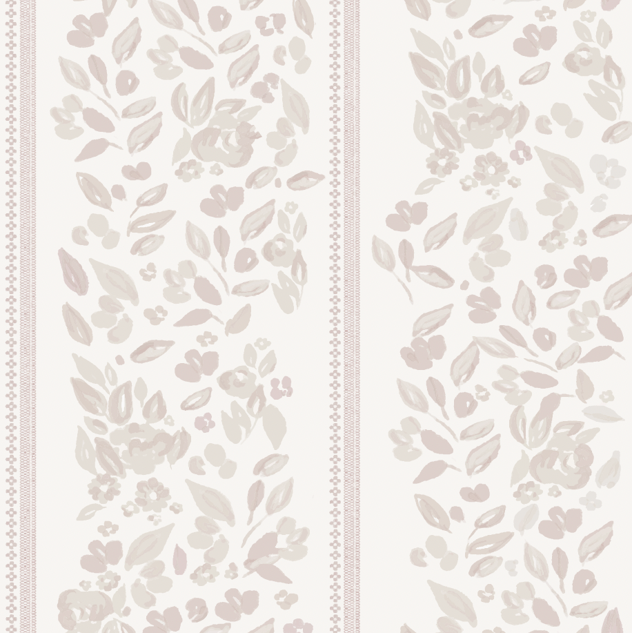 Bridget Floral Removable Wallpaper in Dusty-Rose & Pale-Blue