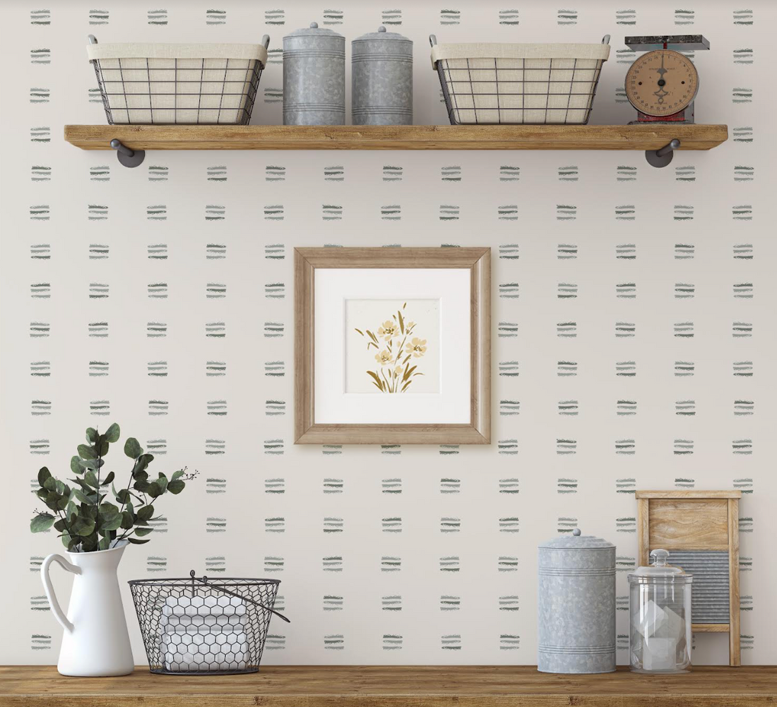 Jasper Geometric Taupe and Off-White Removable Wallpaper