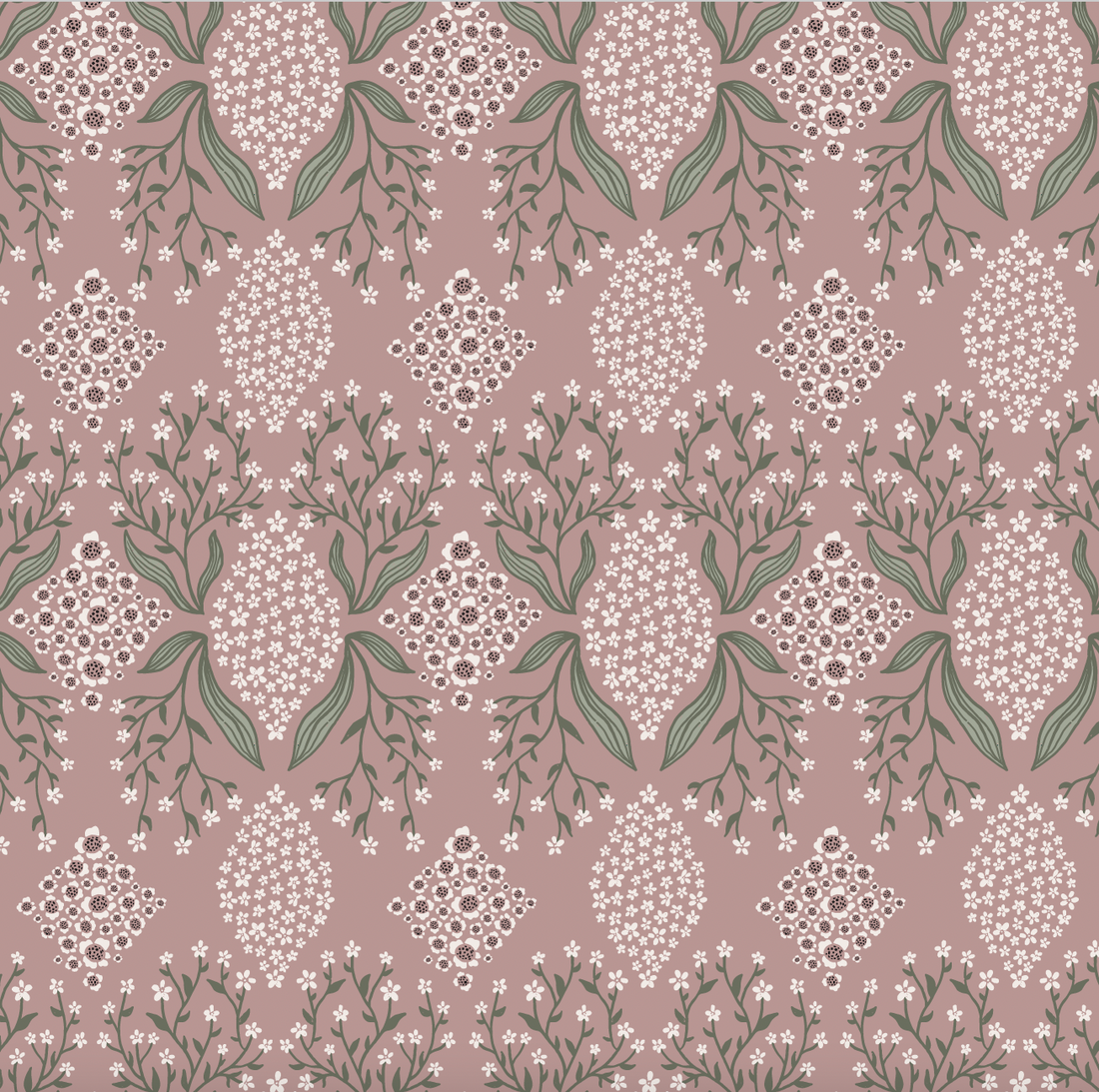 Priscilla Floral Wallpaper - Traditional Modern-Cottage