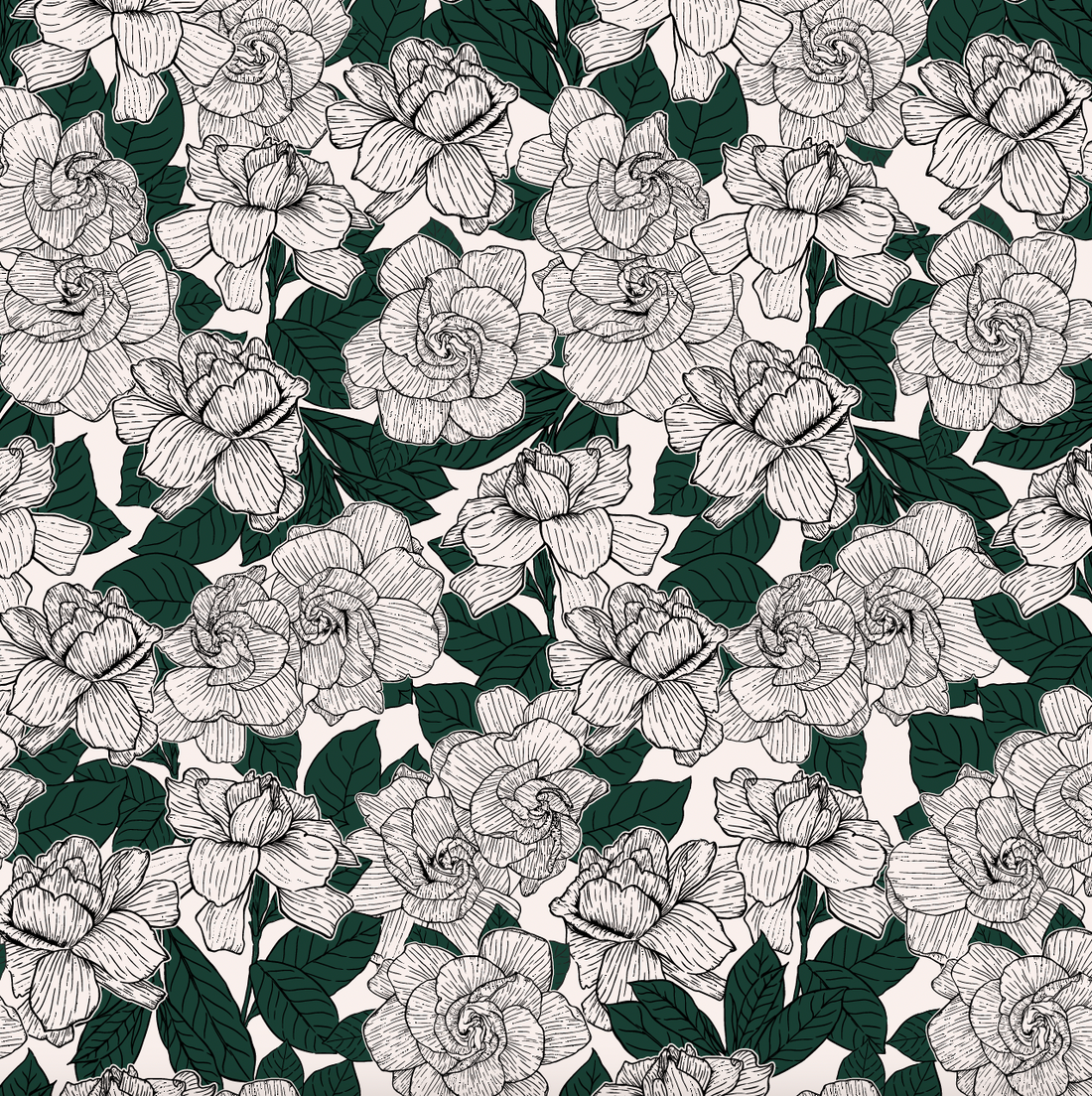 Shyla Floral Wallpaper - Blush Pink, Cream & Dark Green