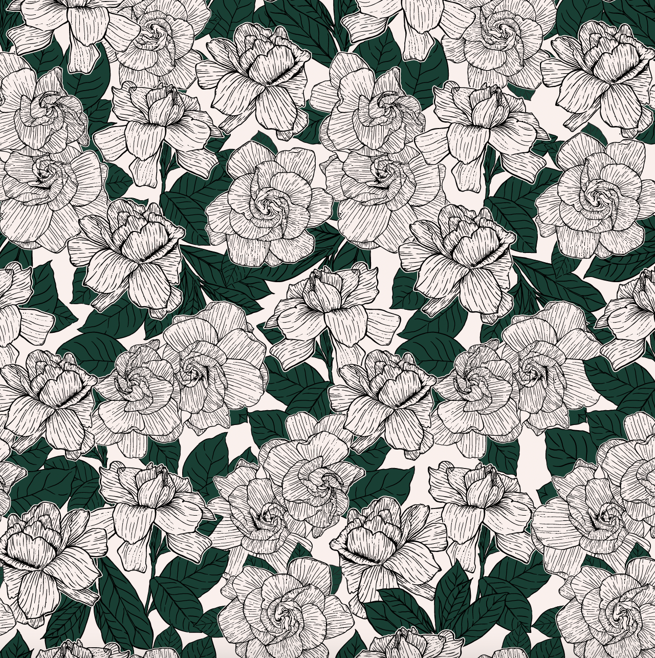 Shyla Floral Wallpaper - Blush Pink, Cream & Dark Green