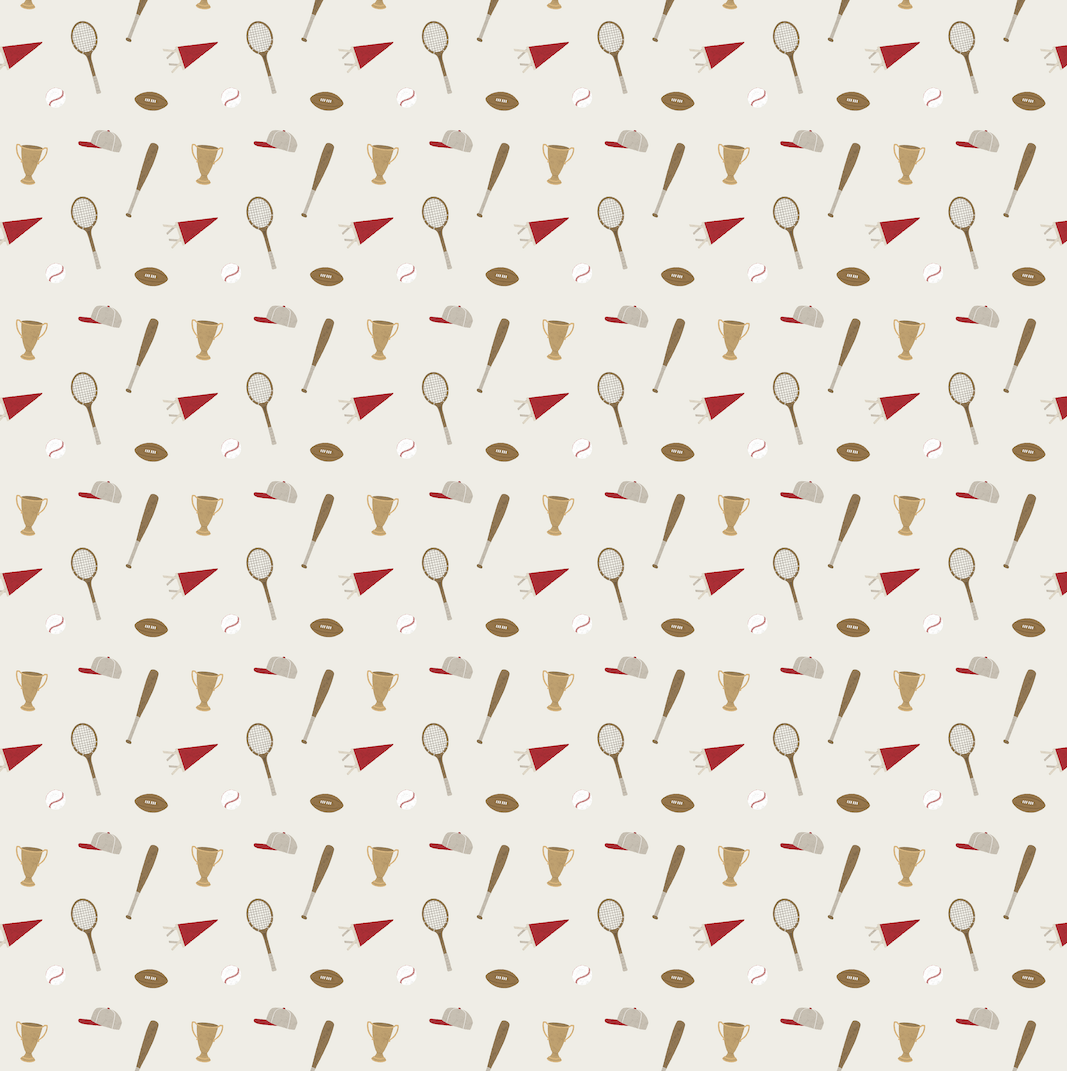 Benny Removable Wallpaper - Sporty Vintage Nursery Decor