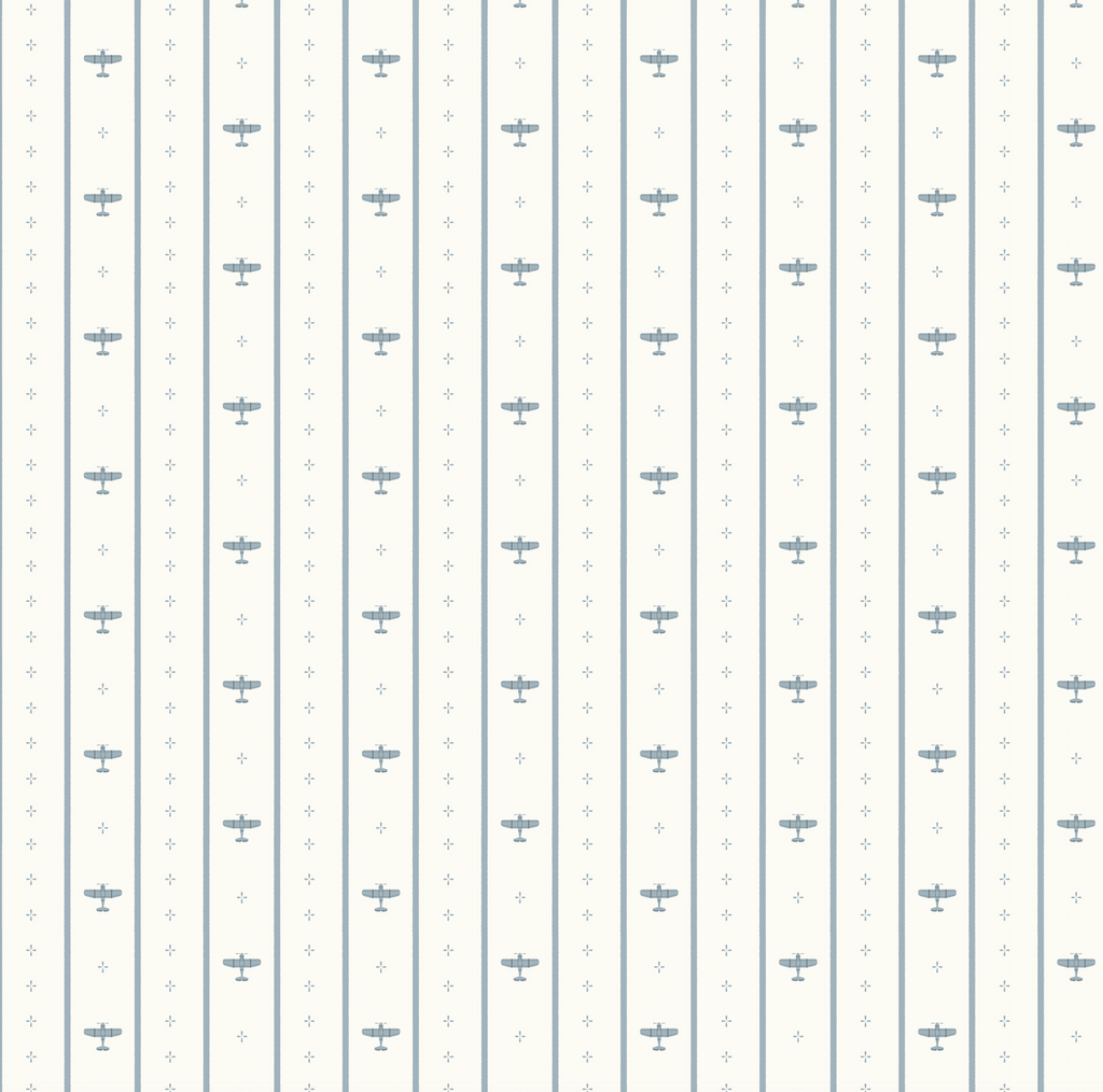 Maverick Striped Wallpaper - Blue & White Nautical Nursery